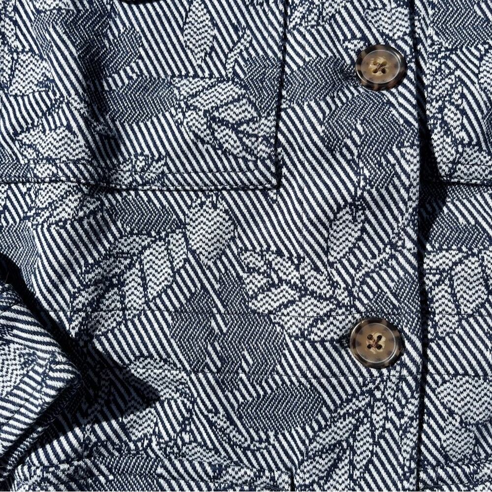 Lands’ End Blue Patterned Knit Shacket Lightweigh… - image 2